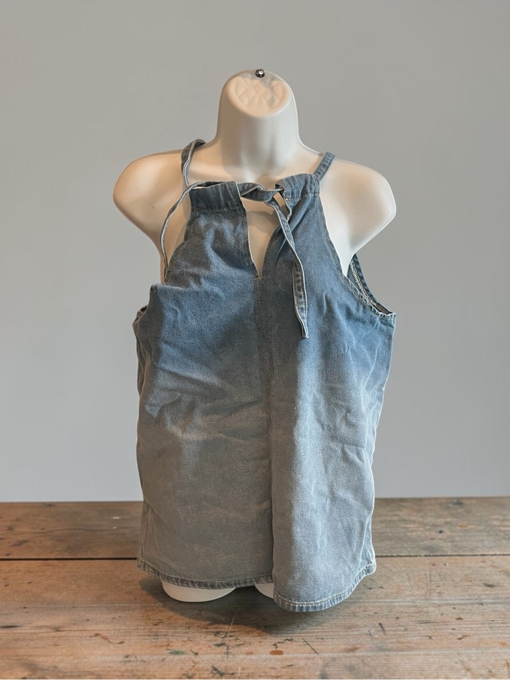 Light Blue Denim Halter Top – Size M